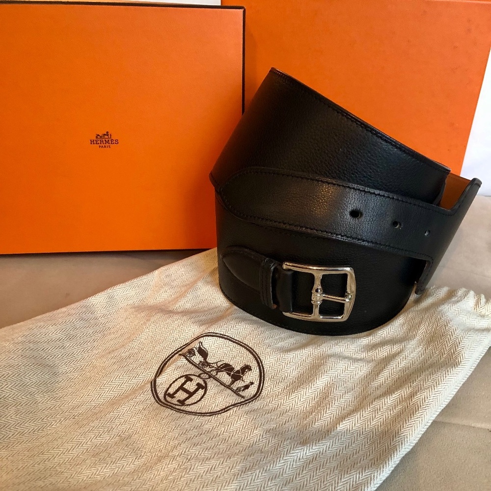 Hermes 'Etriviere Waist' Black Belt New w/o tags